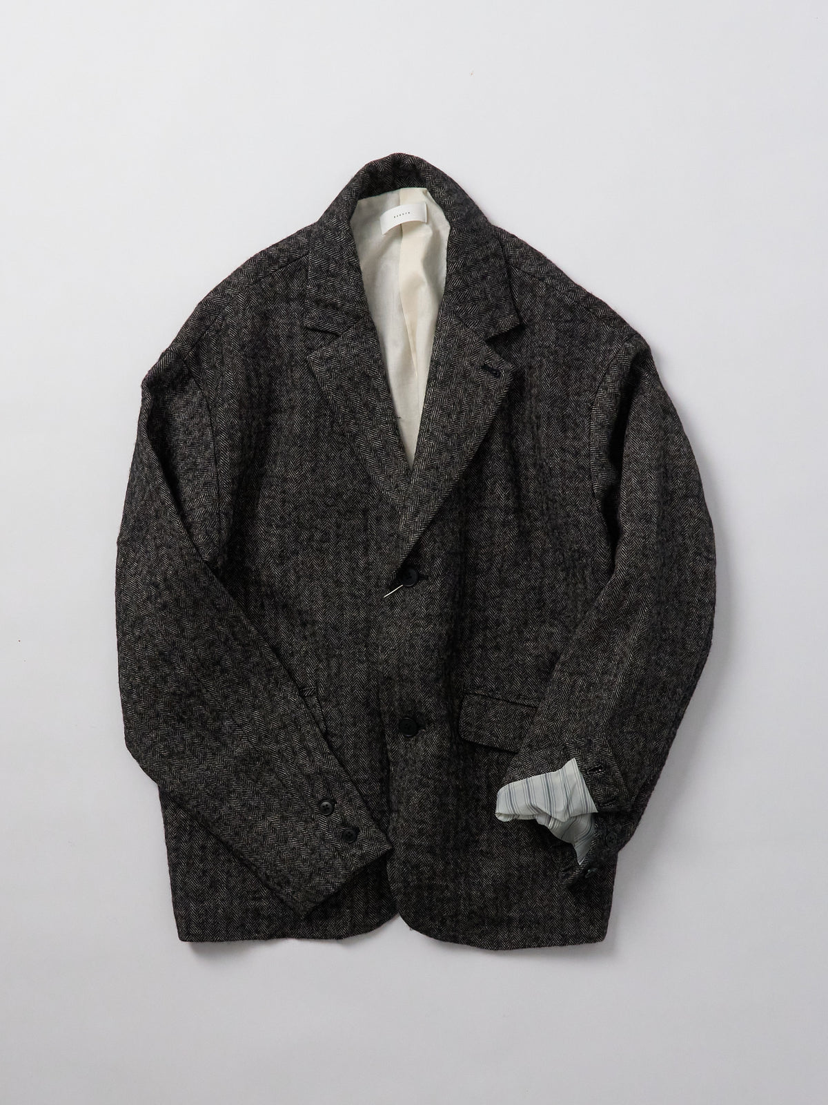 Wool Linen Blend Jacket - Black