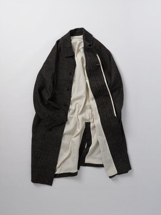 Wool Balmacaan Coat - Black