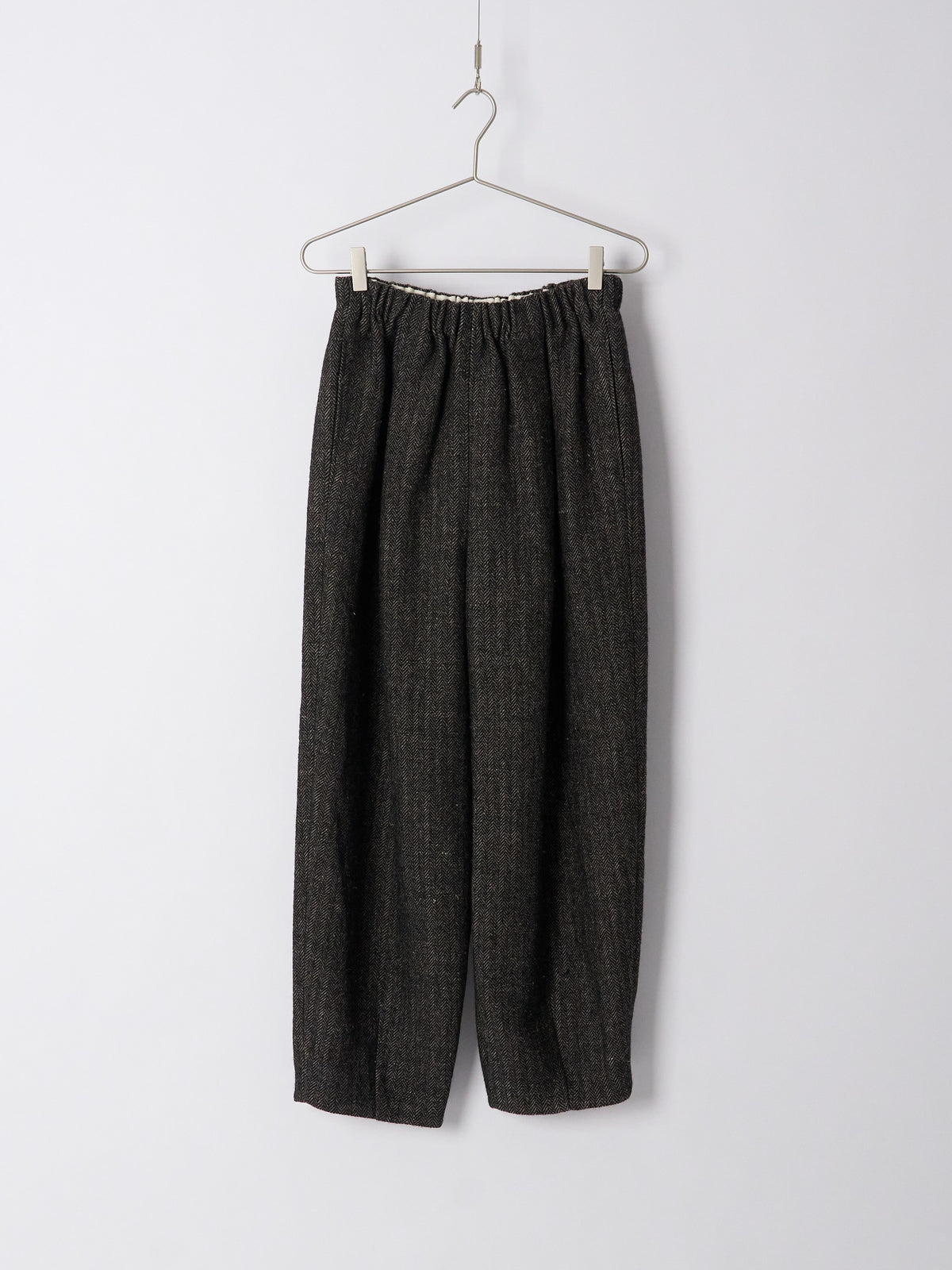 Wool Cropped Trousers - Black