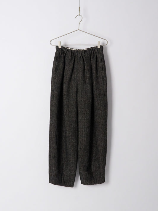 Wool Cropped Trousers - Black