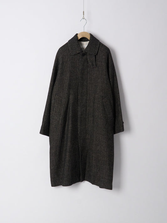 Wool Balmacaan Coat - Black