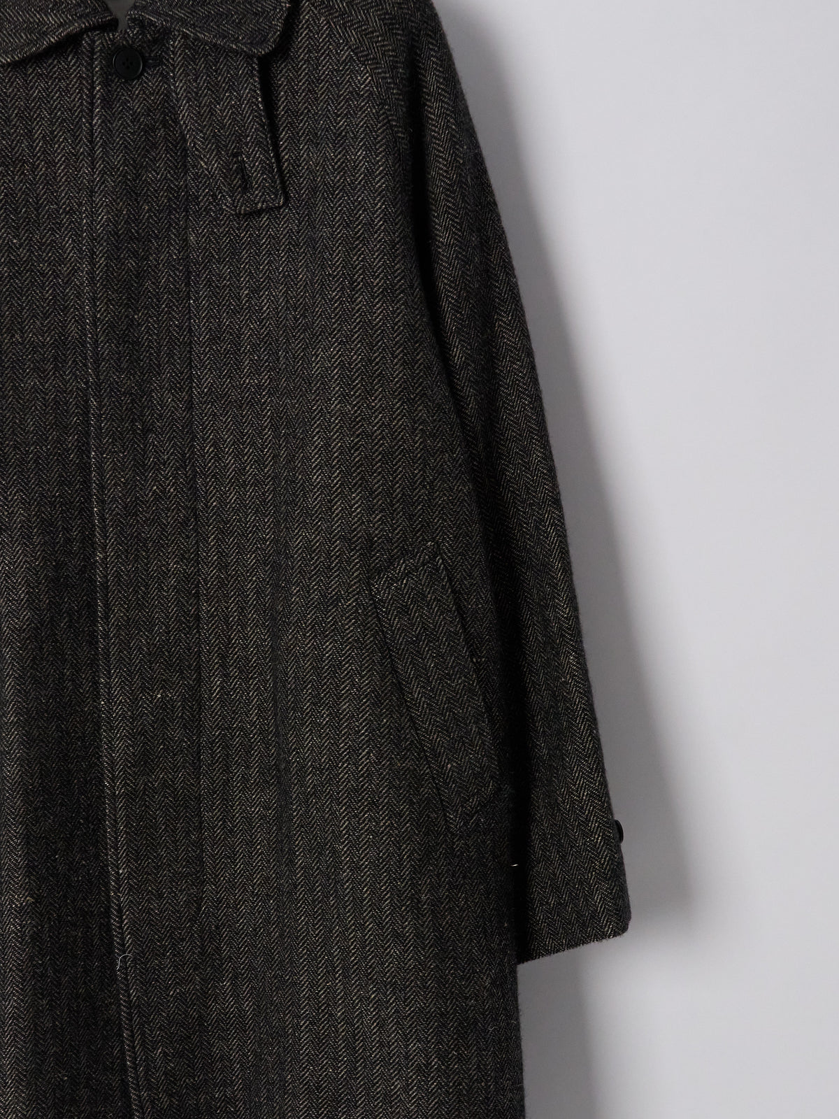 Wool Balmacaan Coat - Black