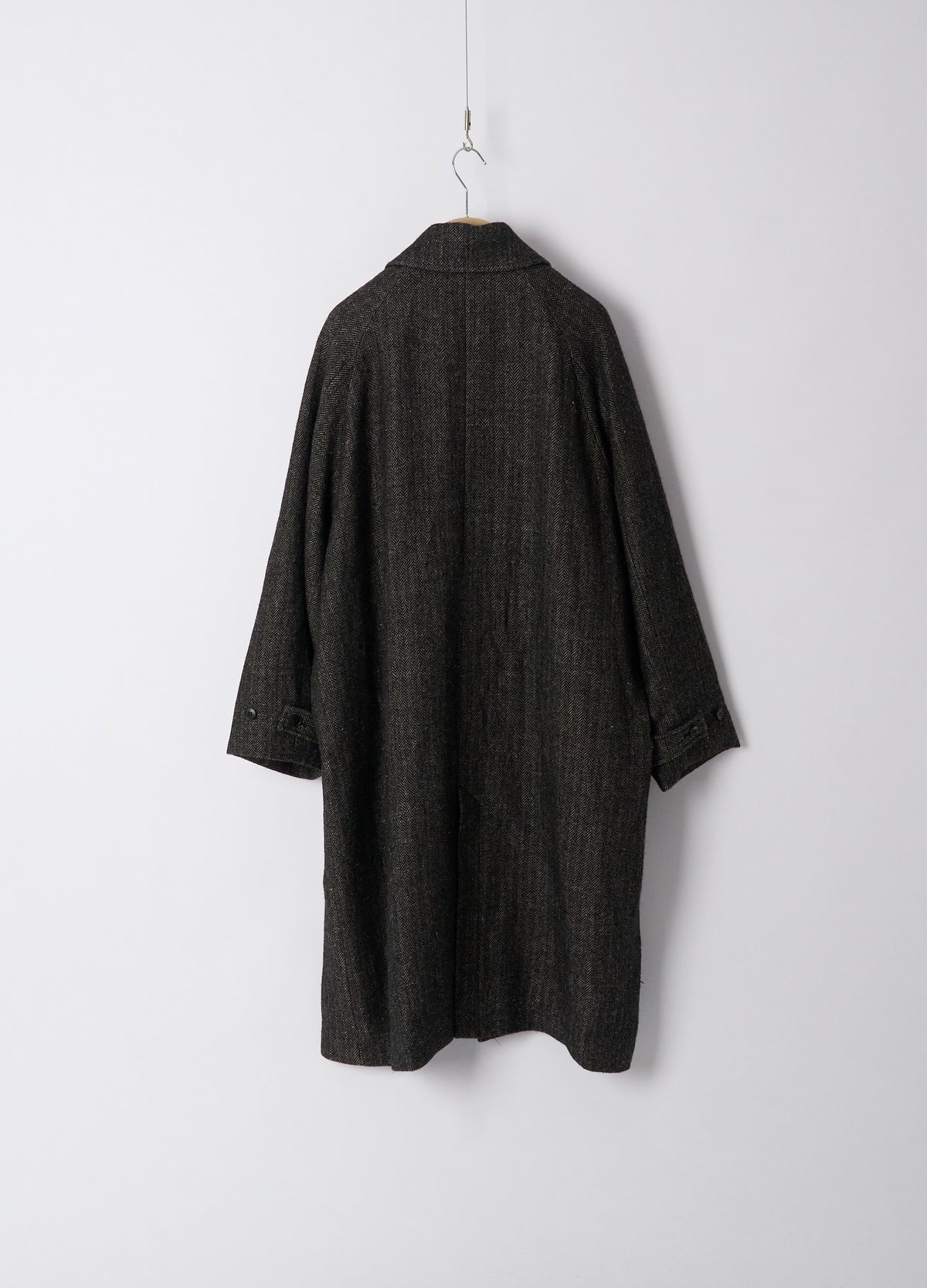 Wool Balmacaan Coat - Black
