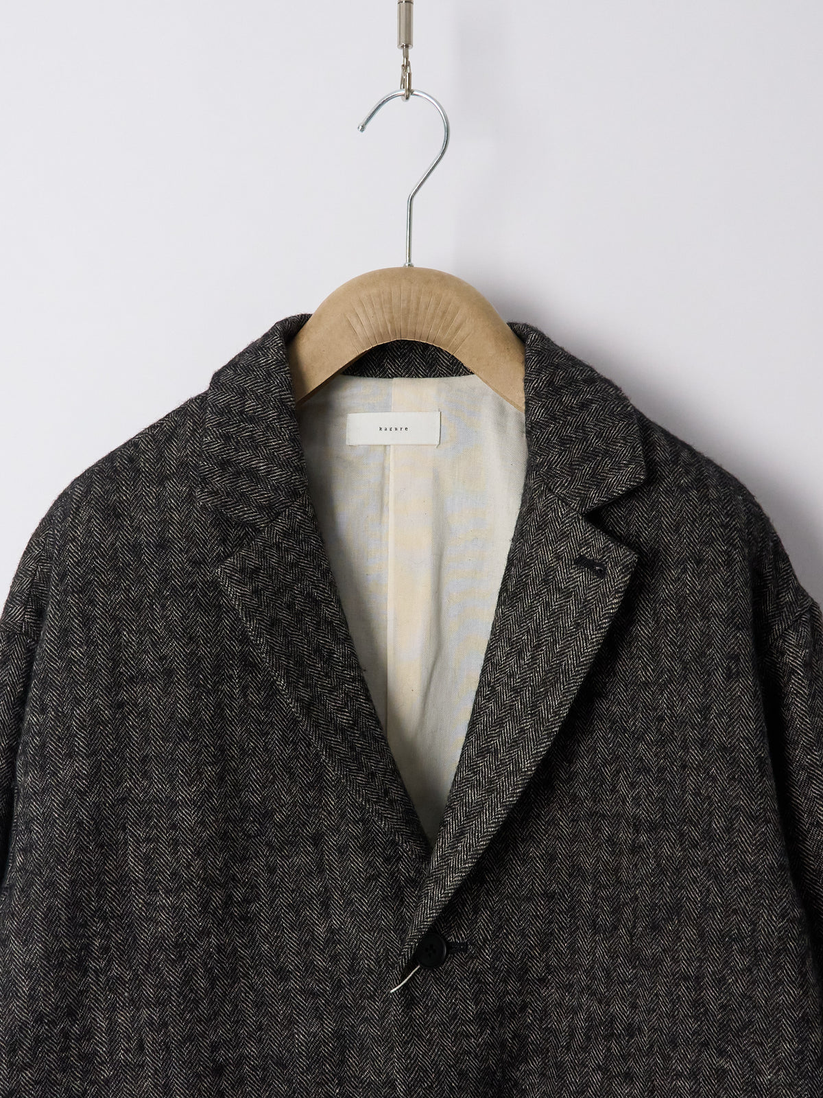 Wool Linen Blend Jacket - Black