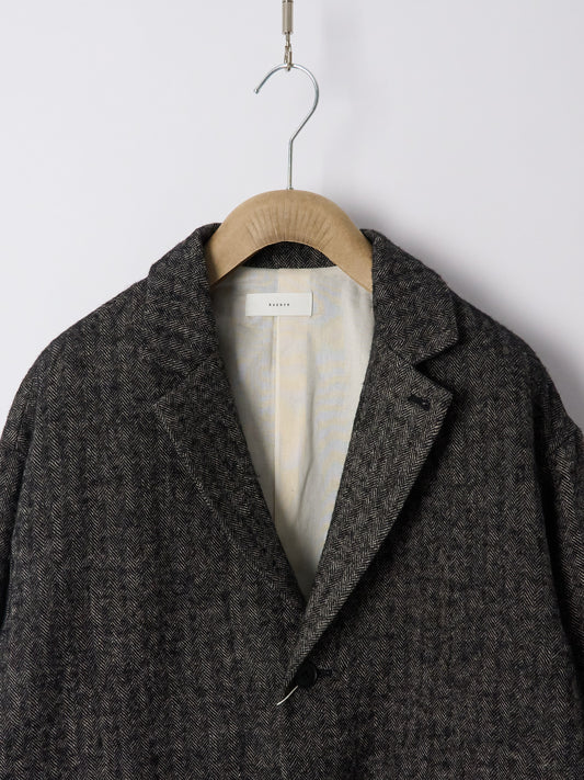 Wool Linen Blend Jacket - Black