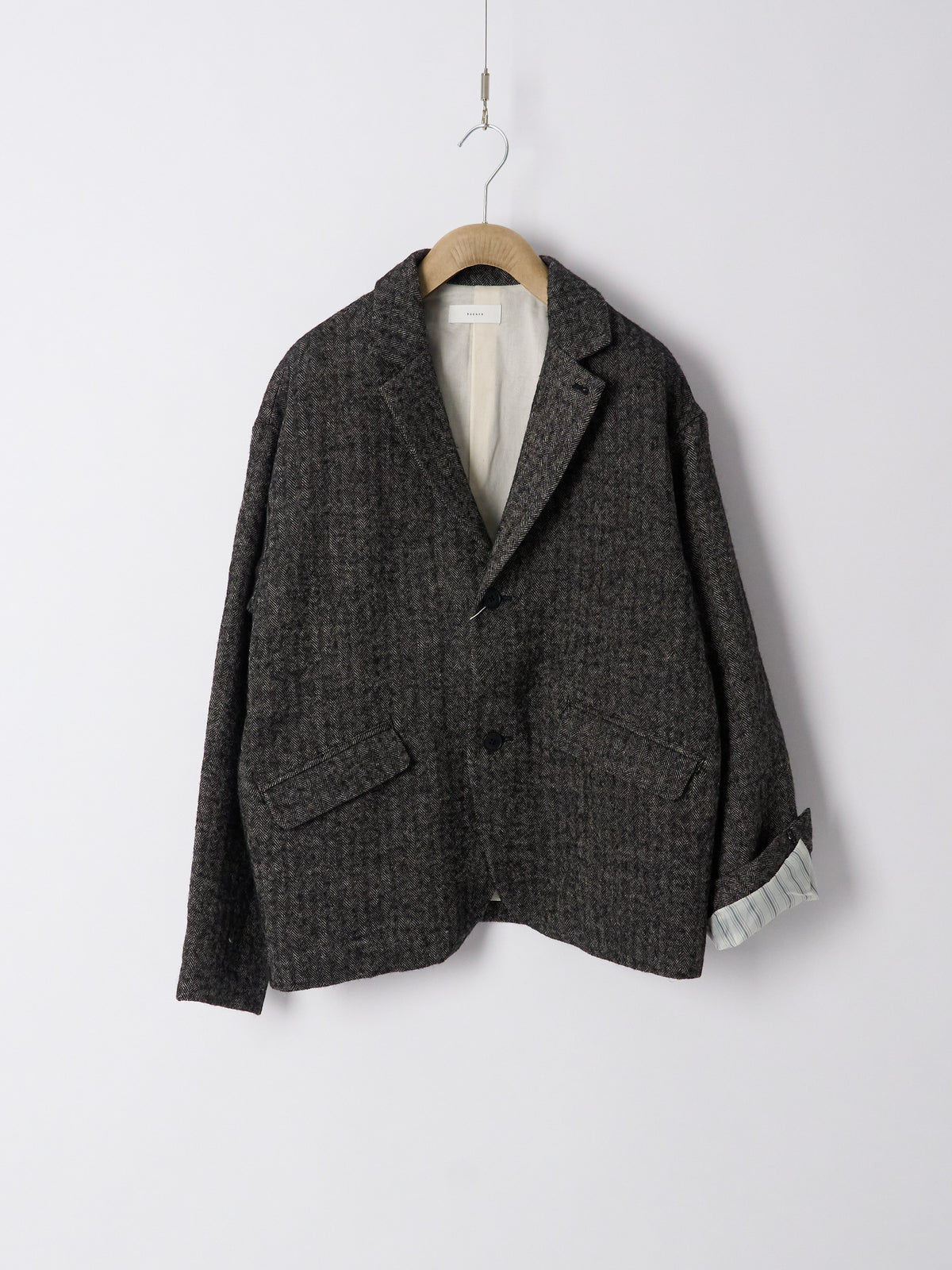 Wool Linen Blend Jacket - Black