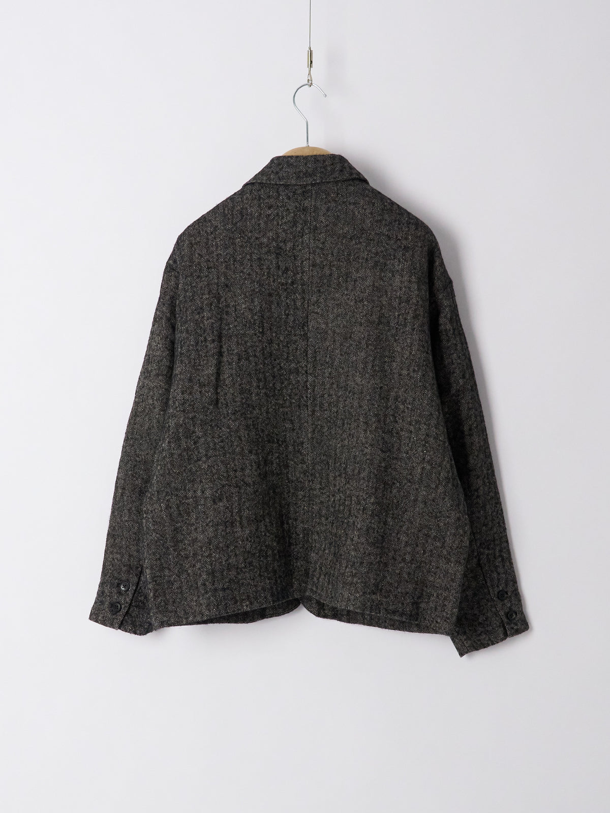 Wool Linen Blend Jacket - Black