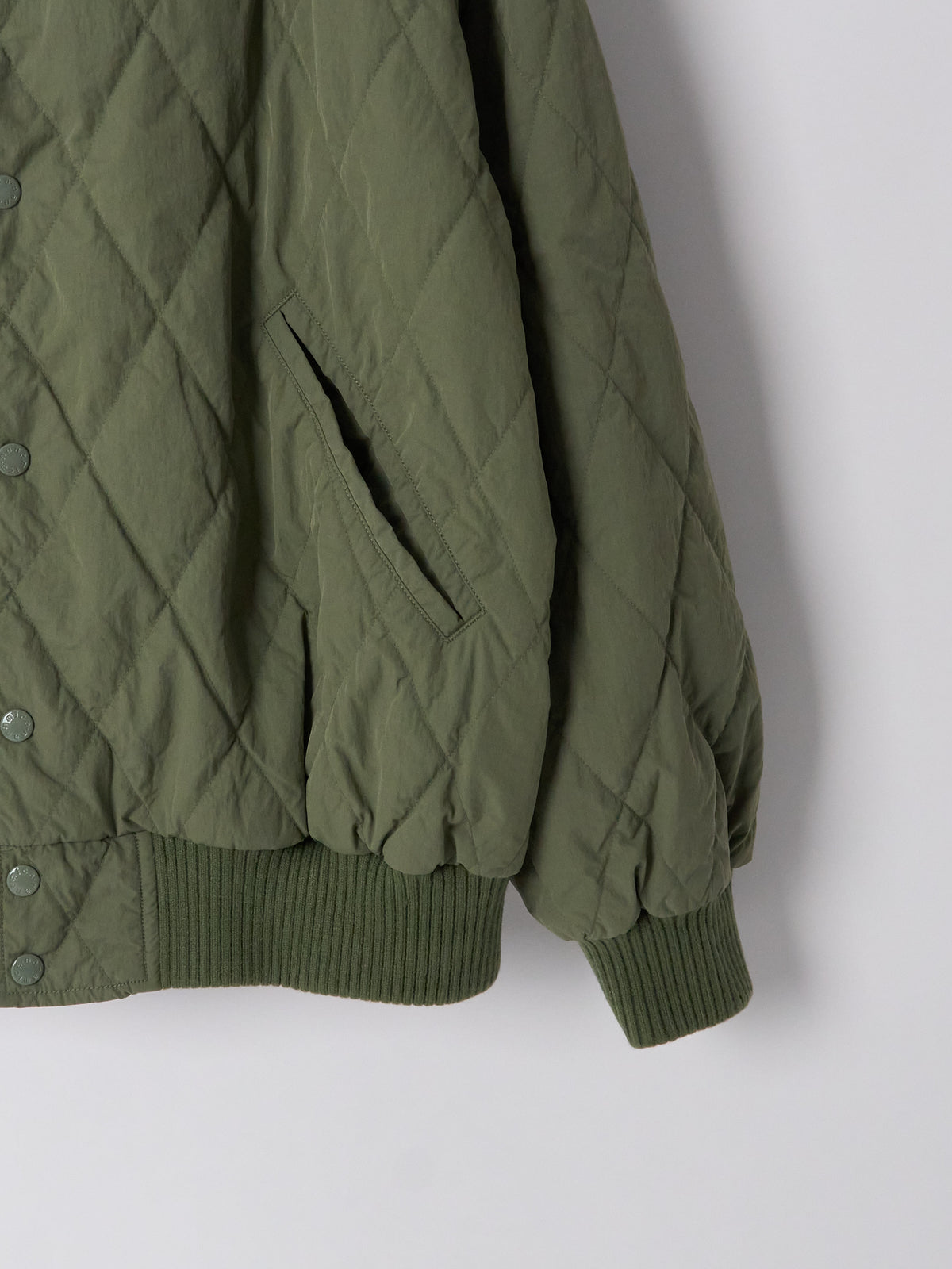 OOAL Quilting Varsity Jacket - Sage Green
