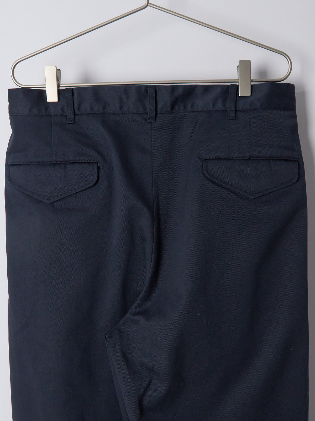 Double Pleated Chino Pants - Navy