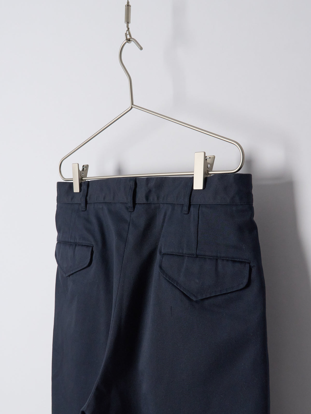 Double Pleated Chino Pants - Navy