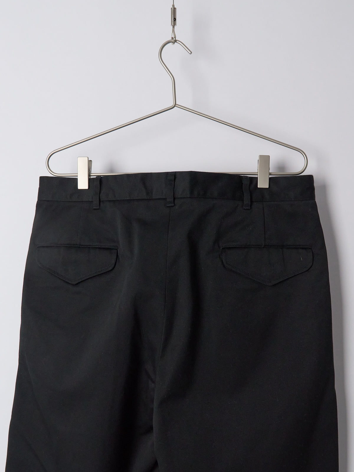 Double Pleated Chino Pants - Black