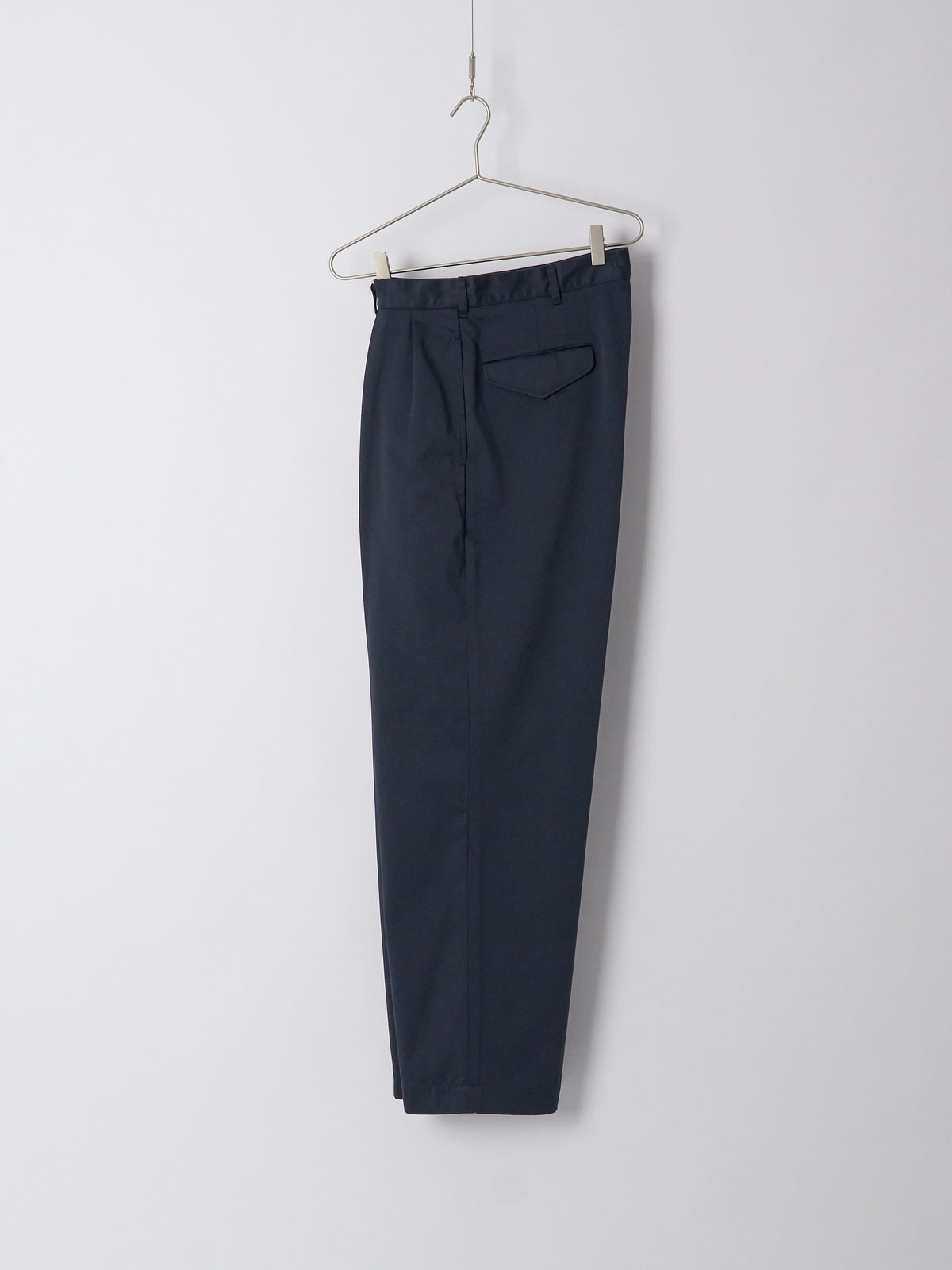 Double Pleated Chino Pants - Navy