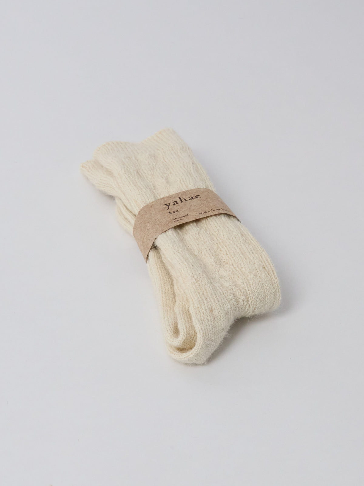 Alpaca Cable Pattern Socks - Natural