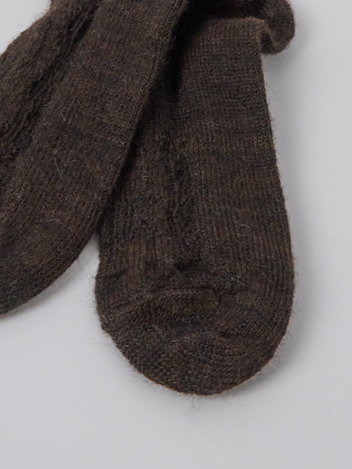 Alpaca Cable Pattern Socks - Dark Brown