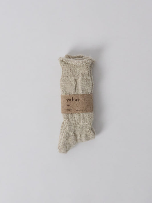 Alpaca Linen Ploot Socks - Natural