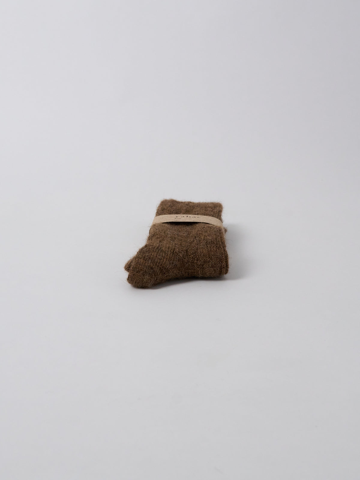Alpaca Cable Pattern Socks - Brown