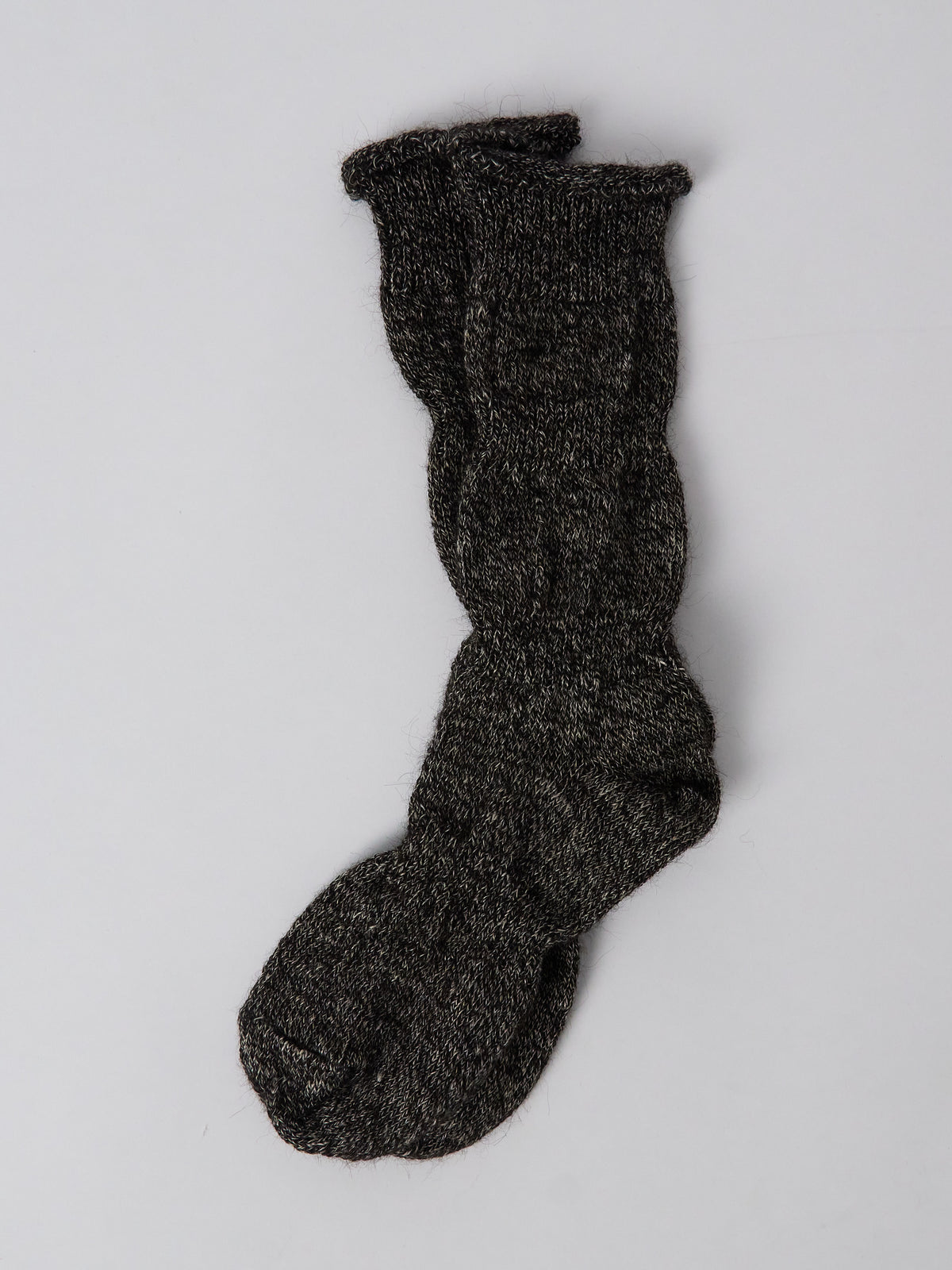 Alpaca Linen Ploot Socks - Black