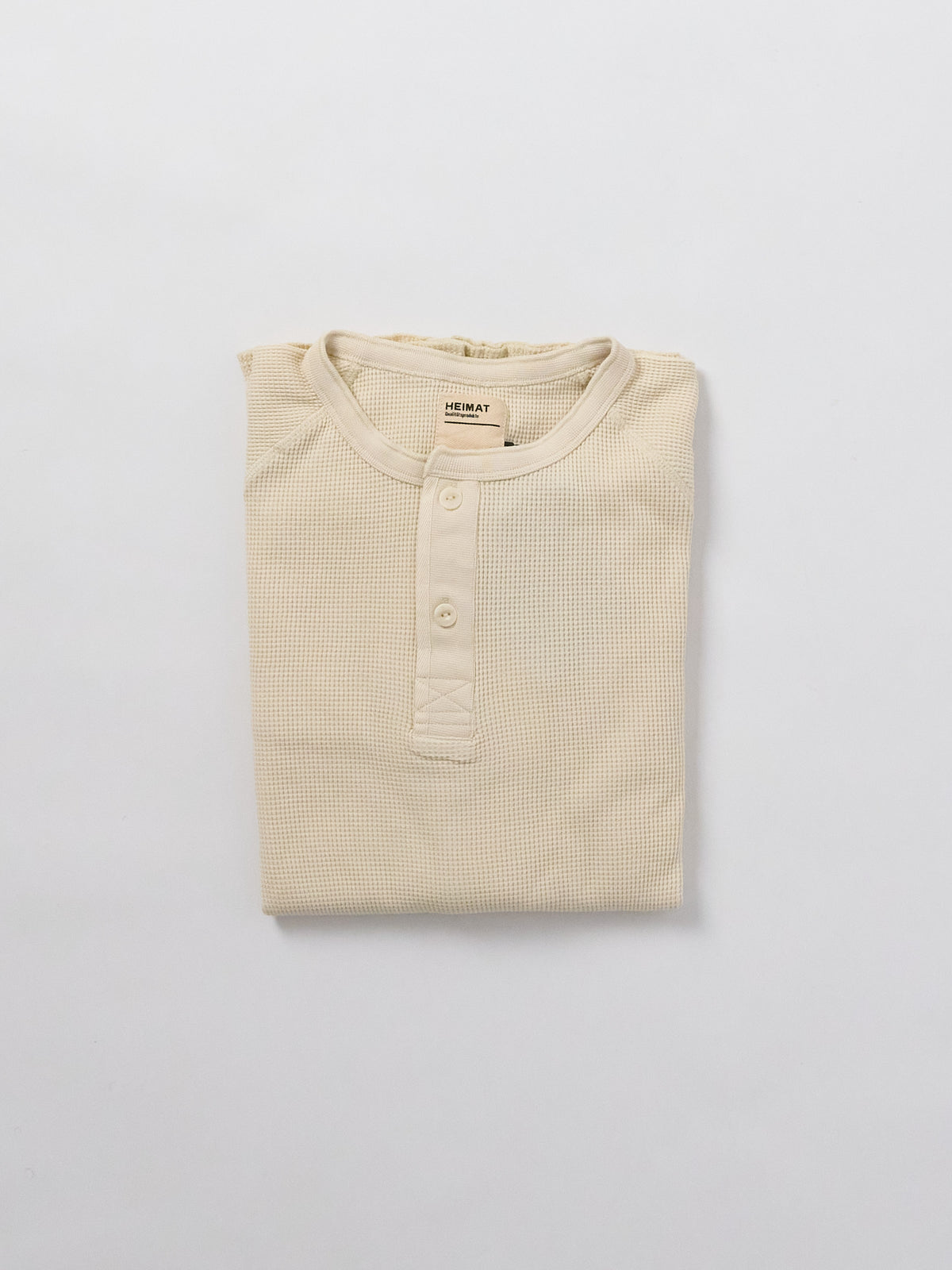 Henley Cotton Waffle - Seashell