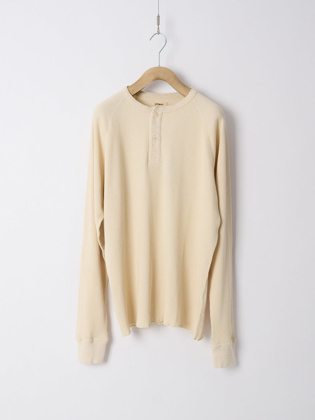Henley Cotton Waffle - Seashell
