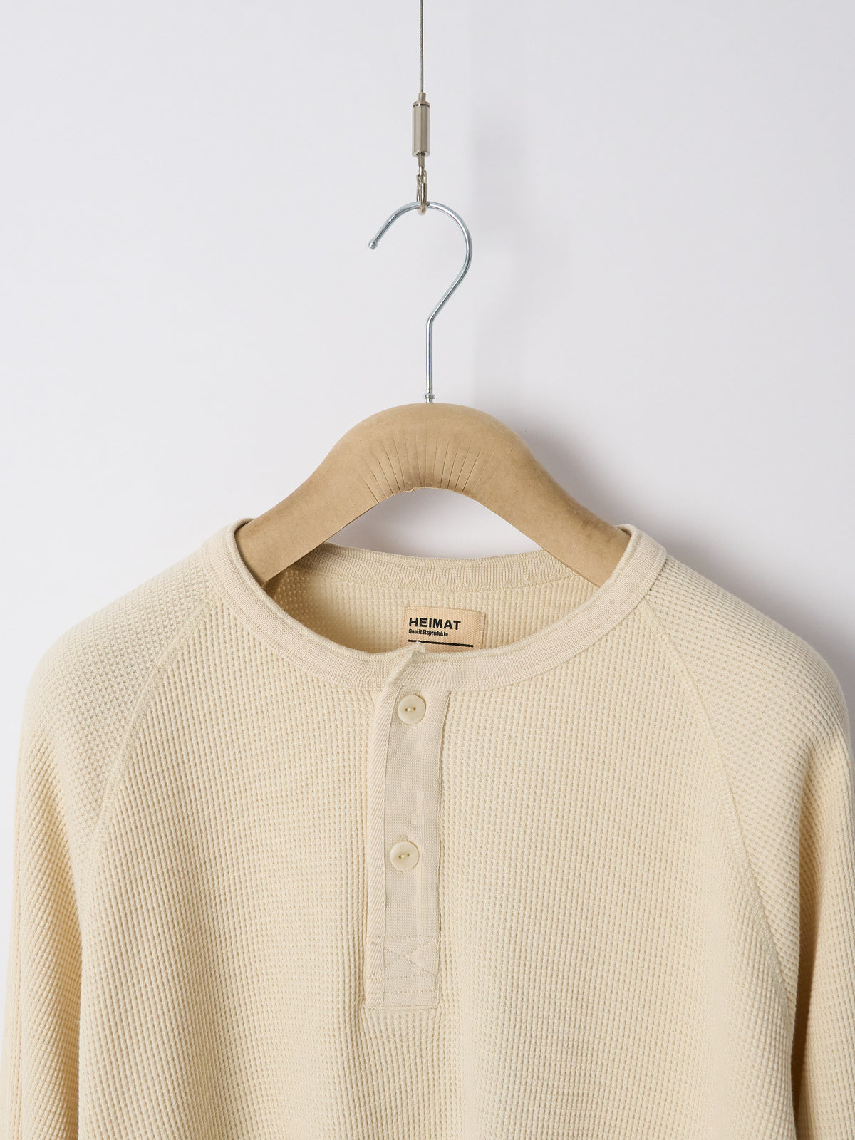 Henley Cotton Waffle - Seashell