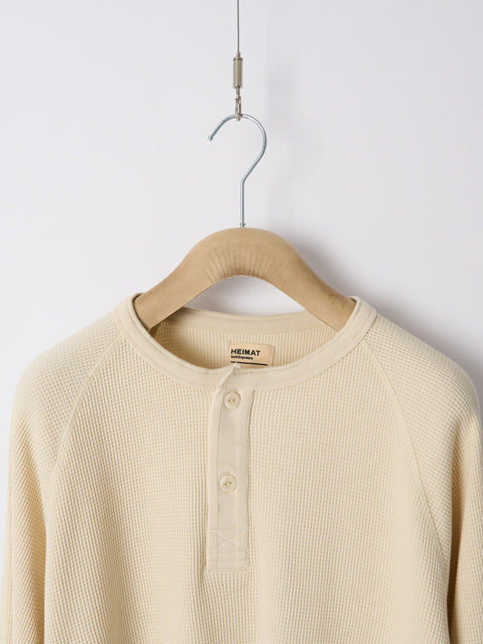 Henley Cotton Waffle - Seashell