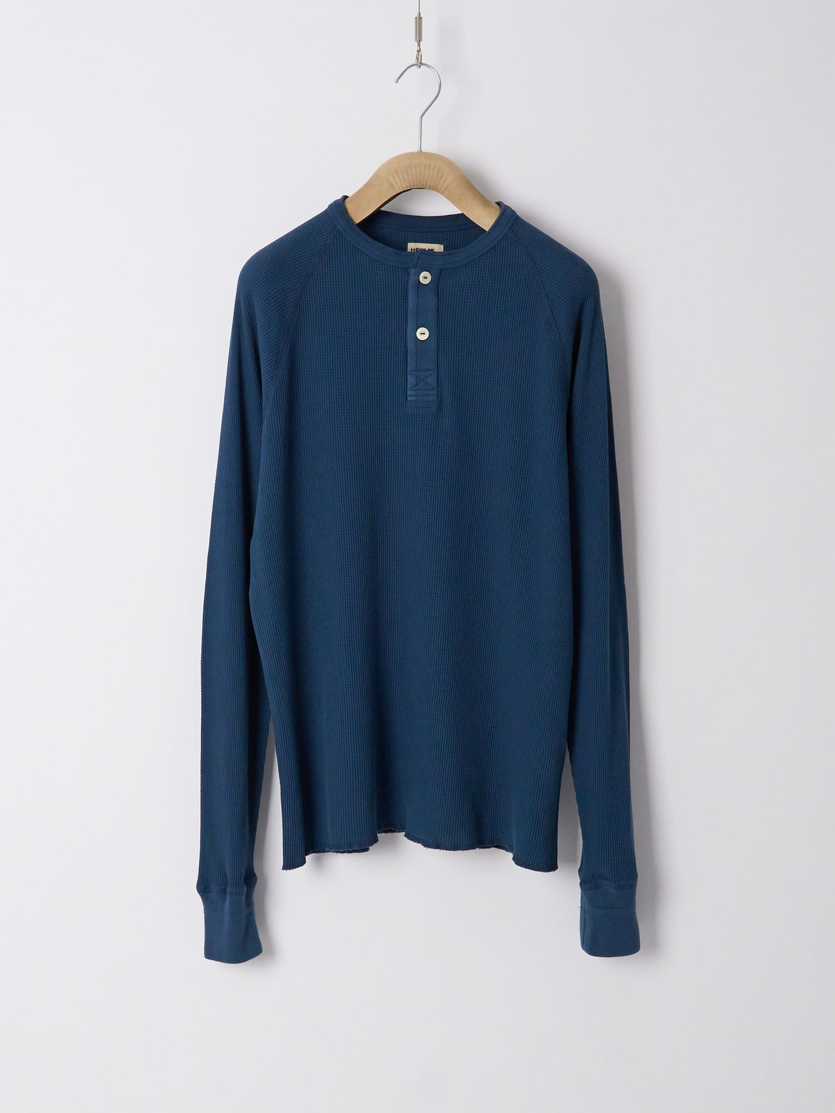 Henley Cotton Waffle - Ink