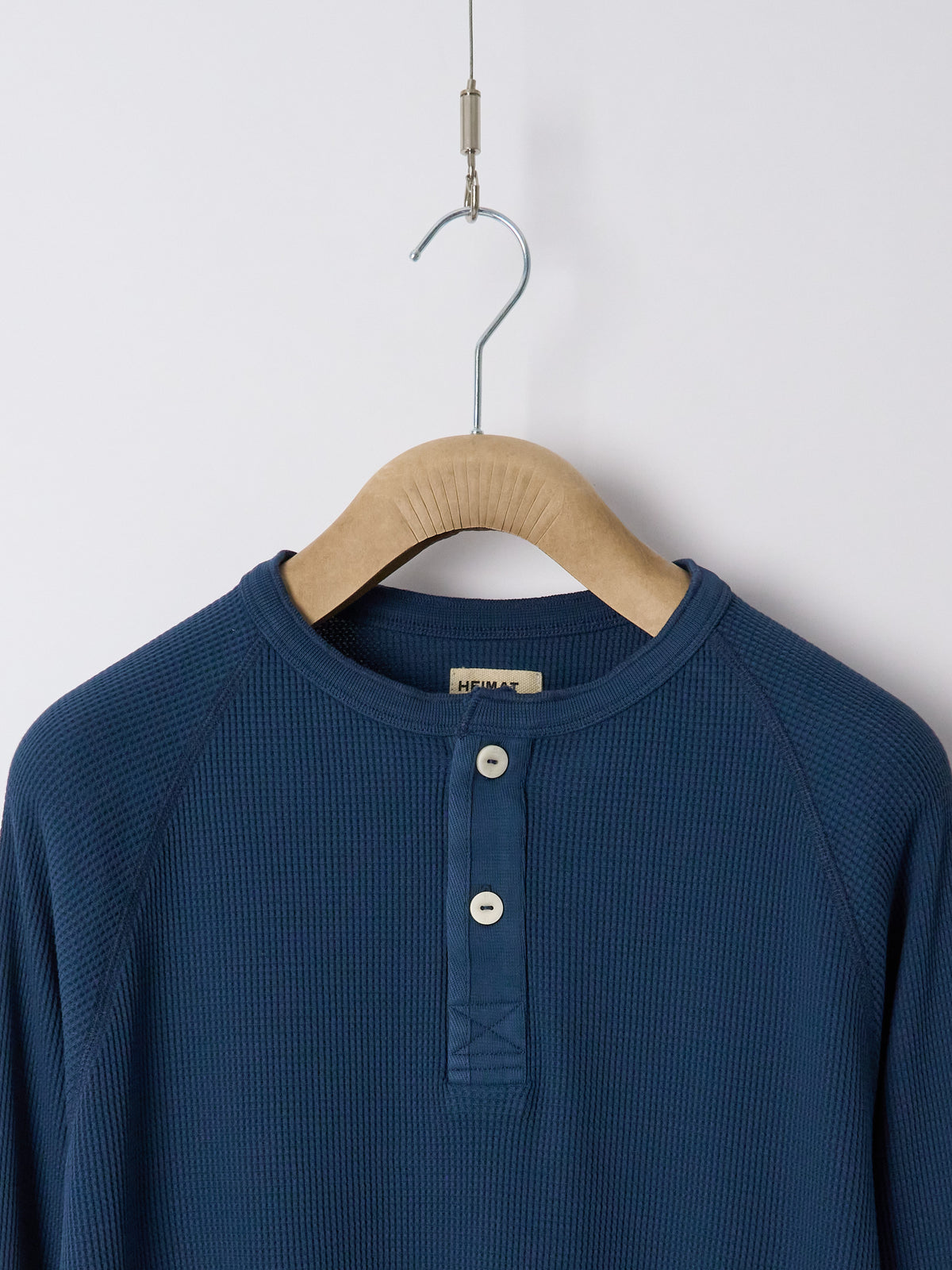 Henley Cotton Waffle - Ink