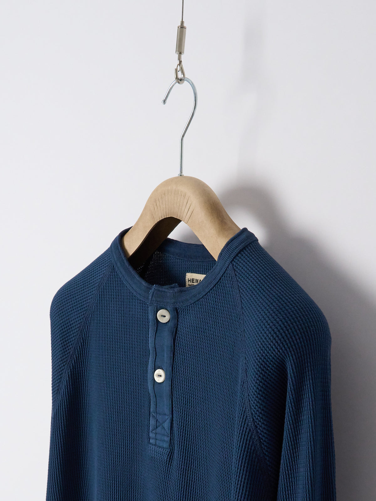 Henley Cotton Waffle - Ink