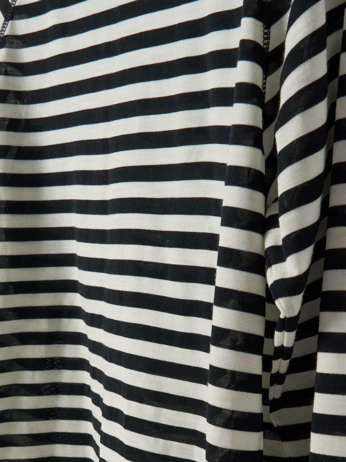 Raglan Long Sleeve Merino - Stripe Schwarz Seashell