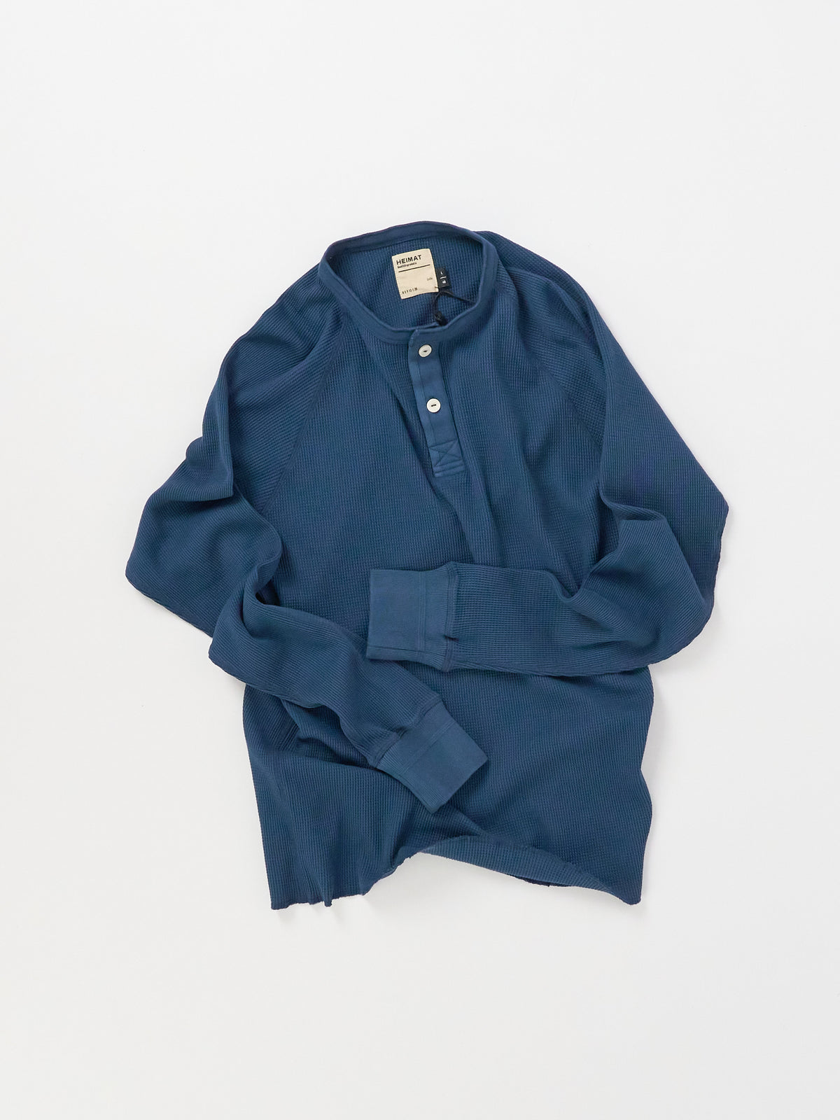 Henley Cotton Waffle - Ink