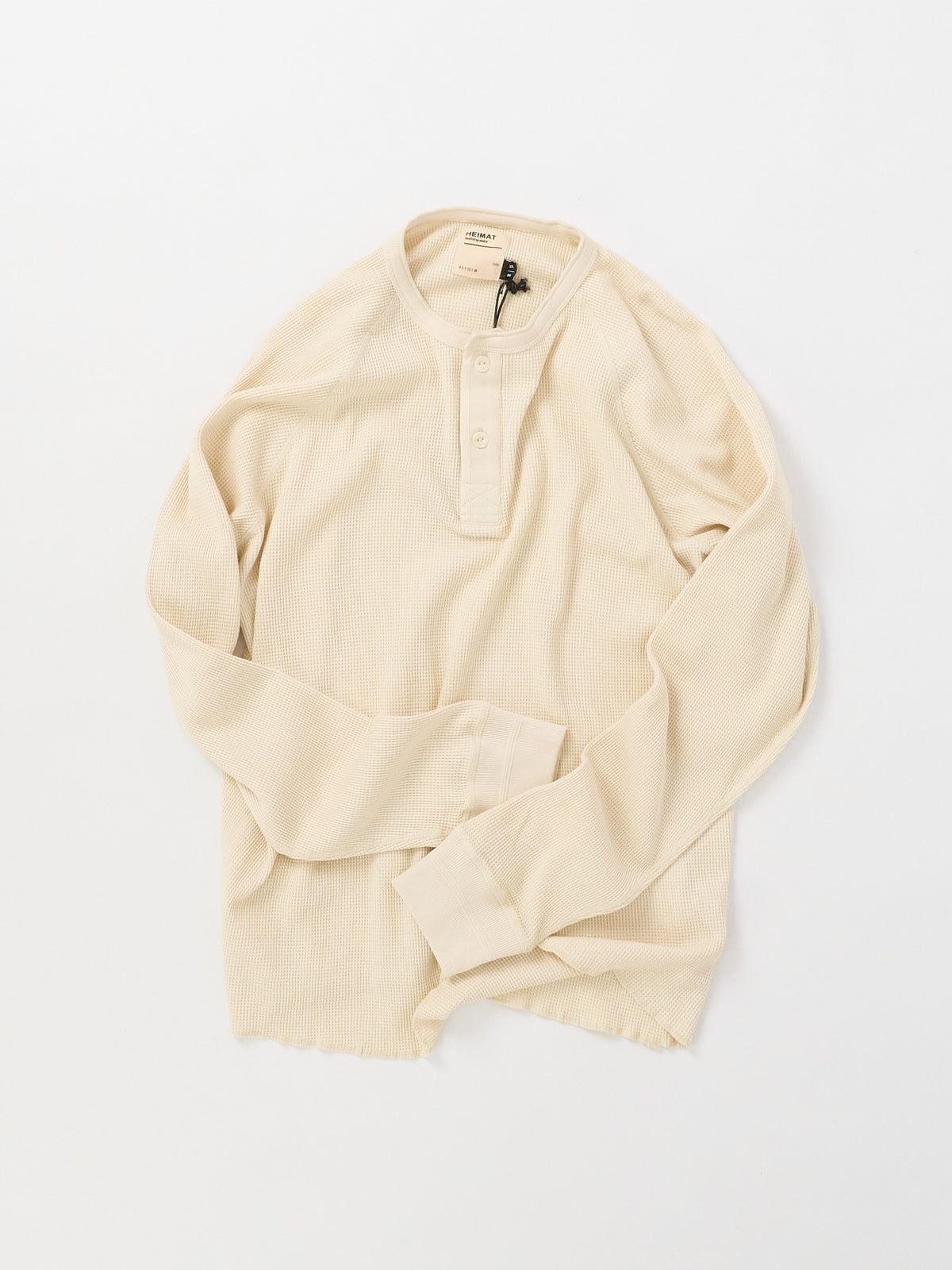 Henley Cotton Waffle - Seashell