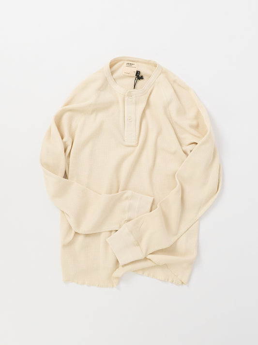 Henley Cotton Waffle - Seashell