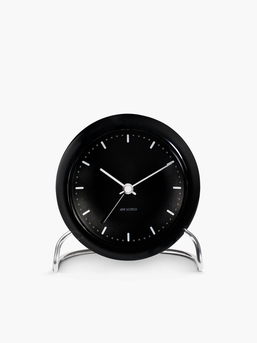 City Hall Table Clock Black