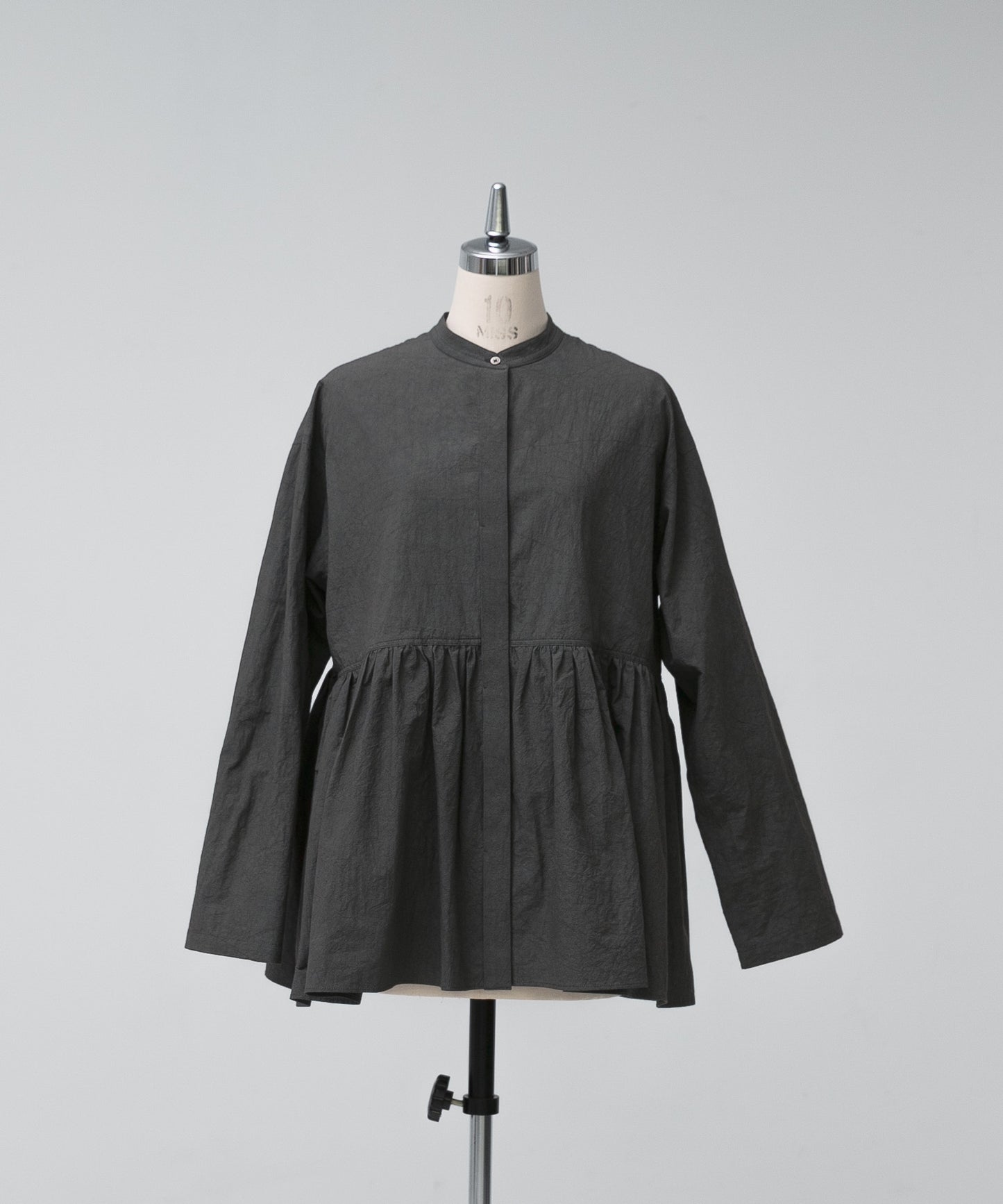 Gathered-Waist Blouse - Charcoal
