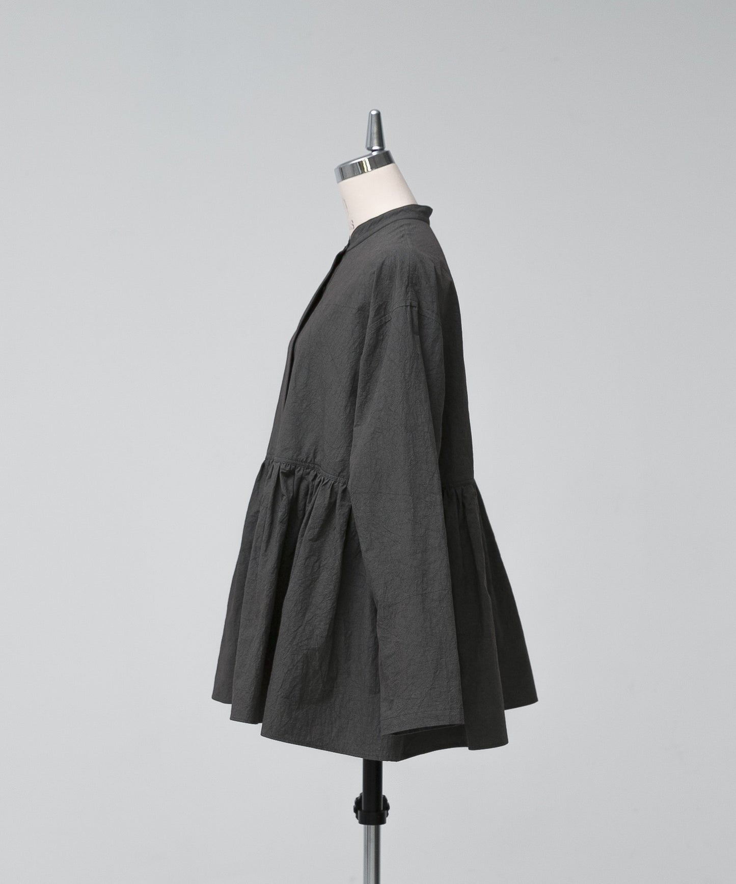 Gathered-Waist Blouse - Charcoal