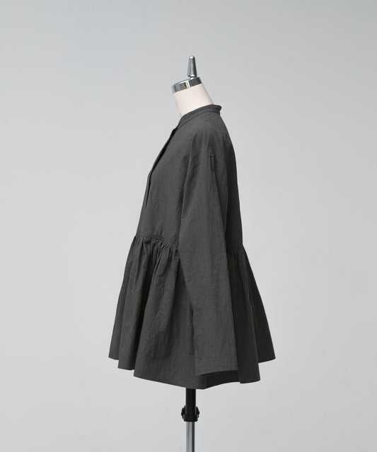 Gathered-Waist Blouse - Charcoal