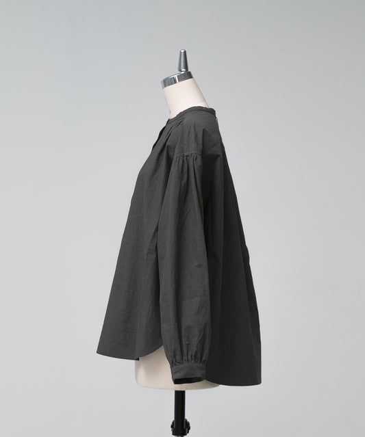 Gathered Pull-On Shirt - Charcoal