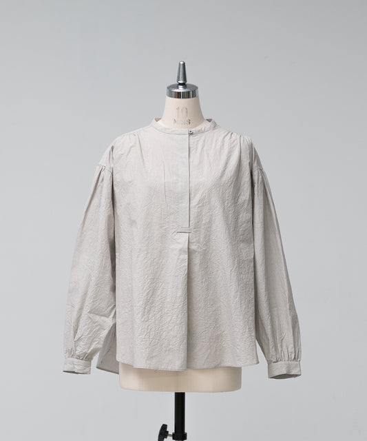 Gathered Pull-On Shirt - Light Grey