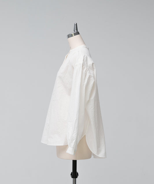 Gathered Pull-On Shirt - Off-white