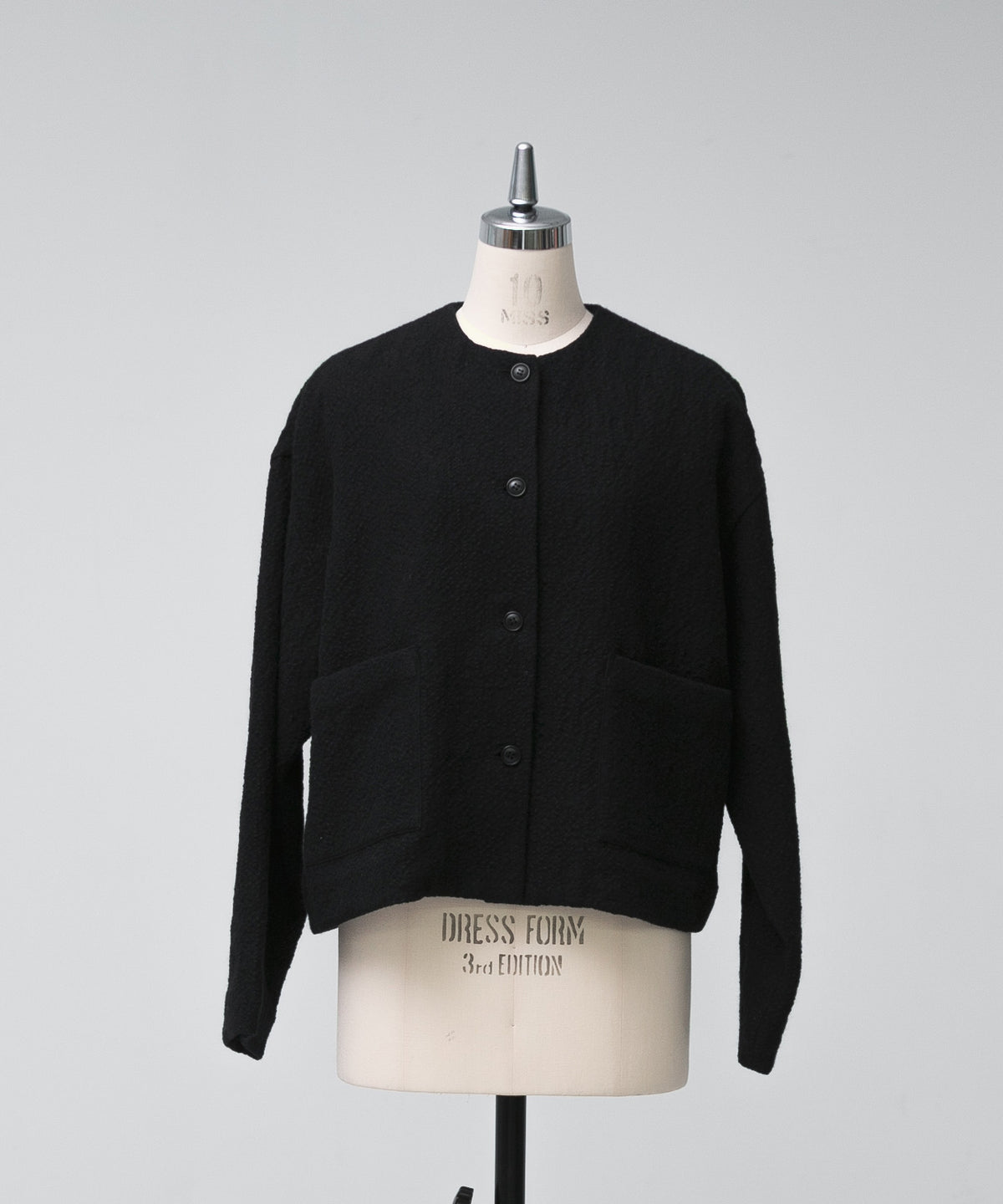 Bumpy Wool Linen Jacket - Black