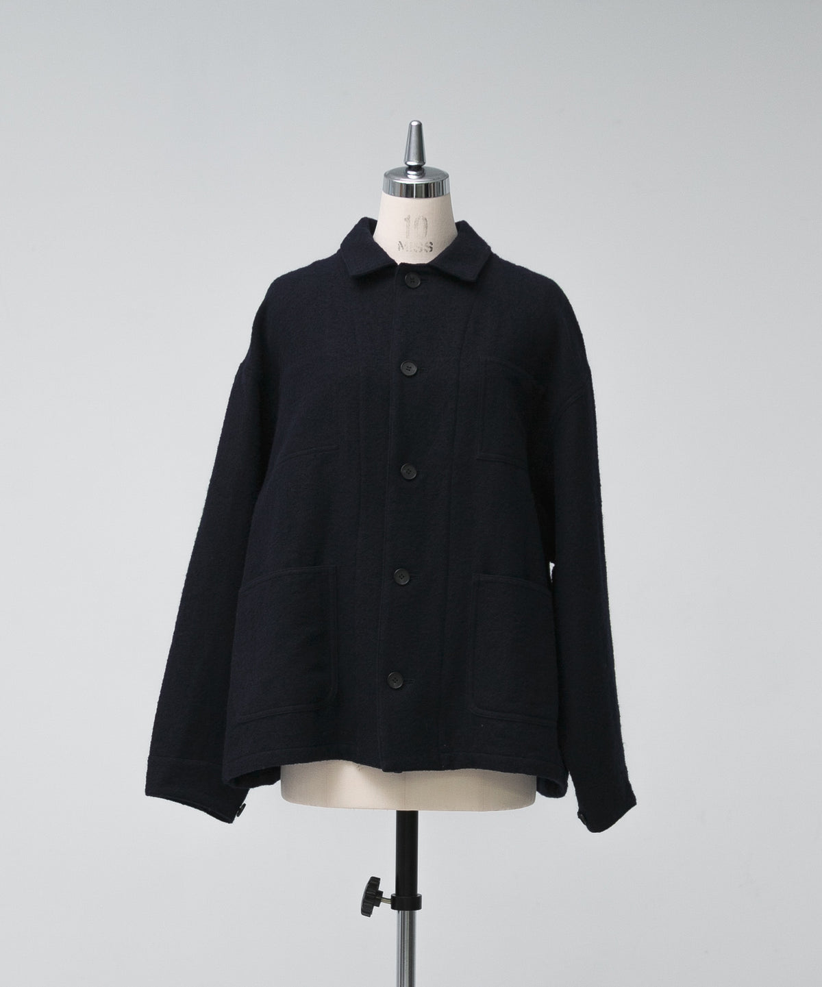 Wool Linen Chore Jacket - Navy