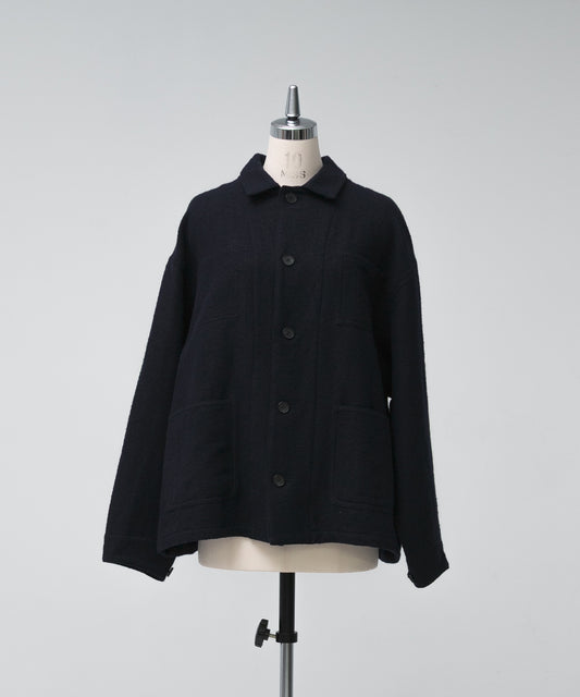 Wool Linen Chore Jacket - Navy