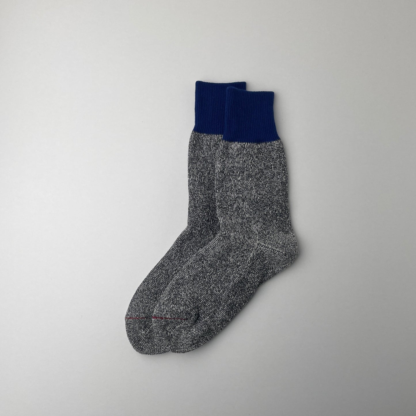 DOUBLE FACE CREW SOCKS "SILK&COTTON" BLUE / GRAY