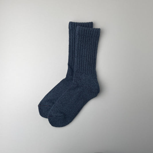 LOOSE PILE CREW SOCKS - MIX NAVY