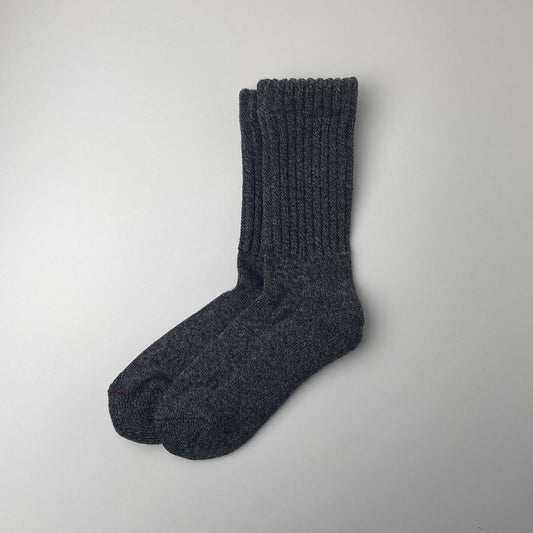 LOOSE PILE CREW SOCKS - MIX CHARCOAL