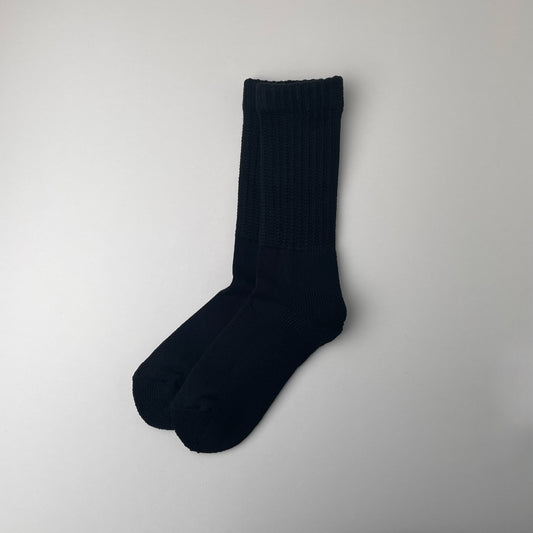 LOOSE PILE CREW SOCKS - BLACK