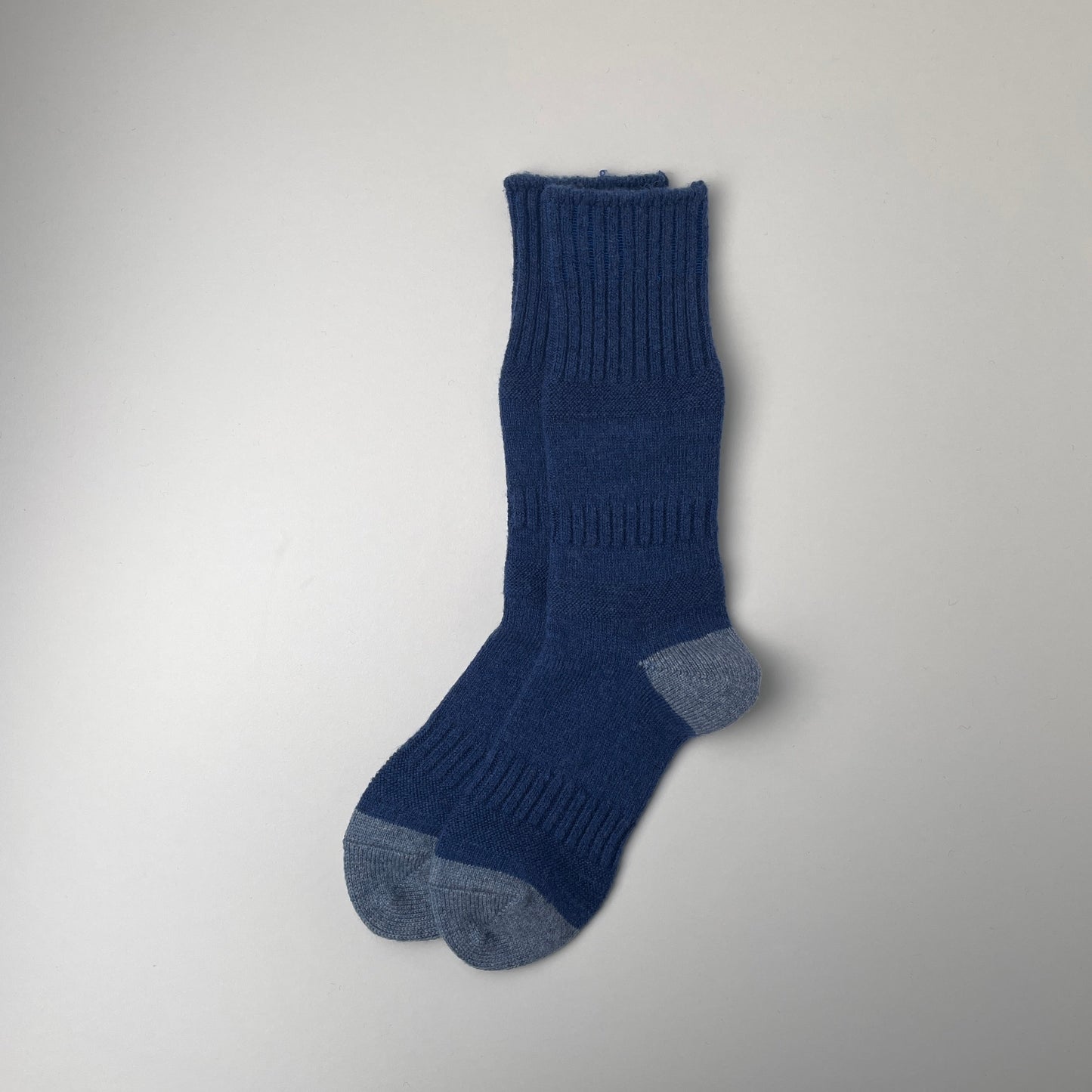GUERNSEY PATTERN CREW SOCKS - BLUE / L.BLUE