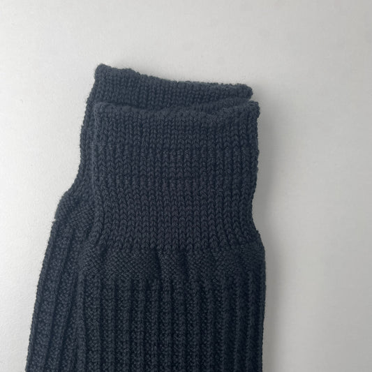 COTTON WAFFLE CREW SOCKS - BLACK