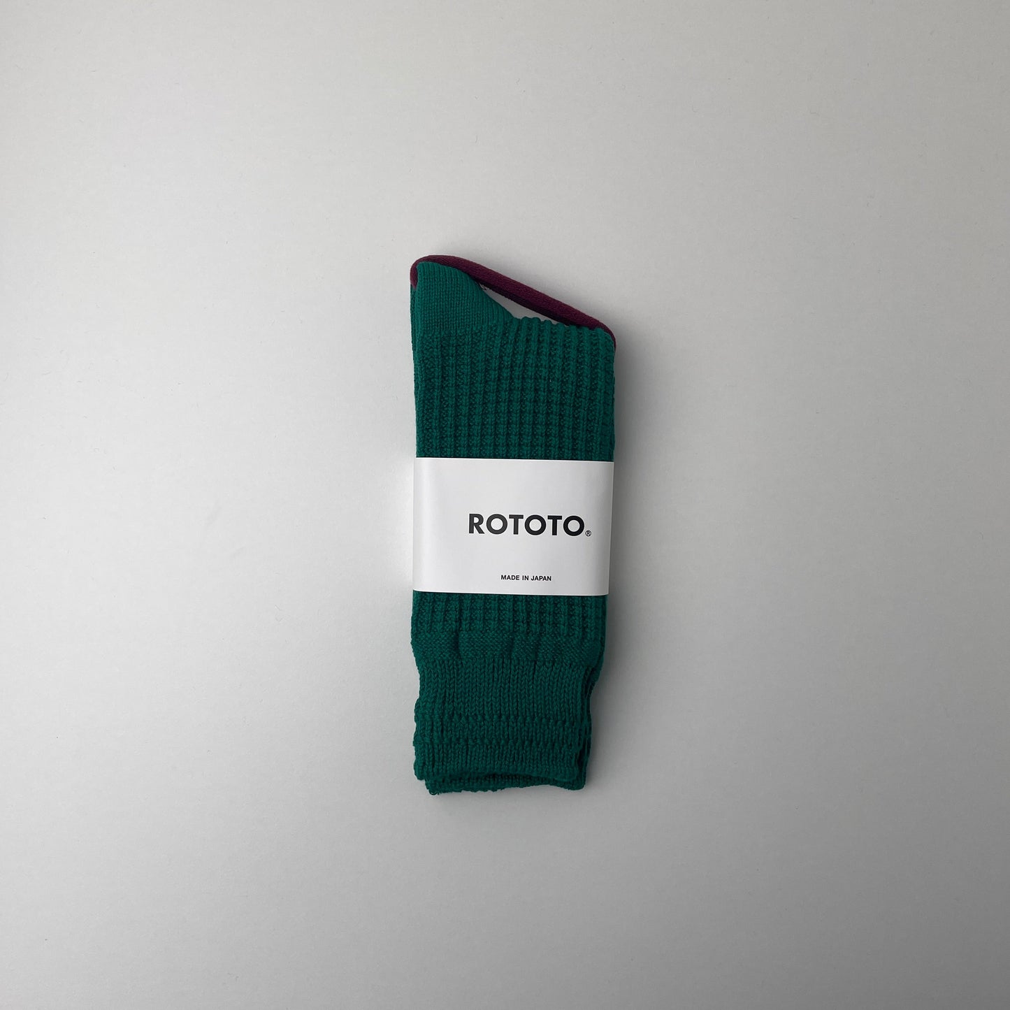 COTTON WAFFLE CREW SOCKS - SEA GREEN