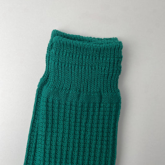 COTTON WAFFLE CREW SOCKS - SEA GREEN